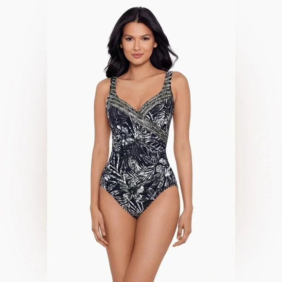 Miraclesuit Zahara It's A Wrap One Piece Swimsuit size 16 B2113 - Picture 2 of 9